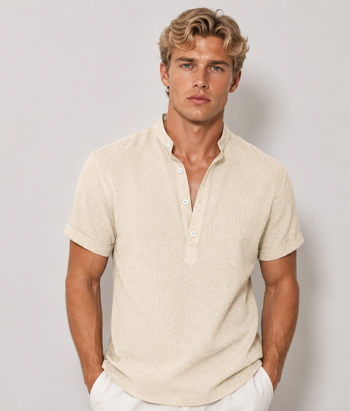 Herren Henley-Hemd | Gerade Passform | Mit Knopfleiste | Sommer
