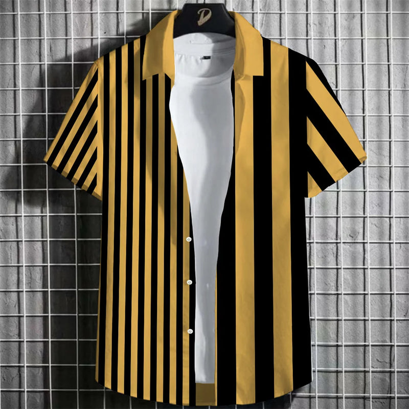 Herren Shirt | Streifenmuster | Kurzarm | Sommer
