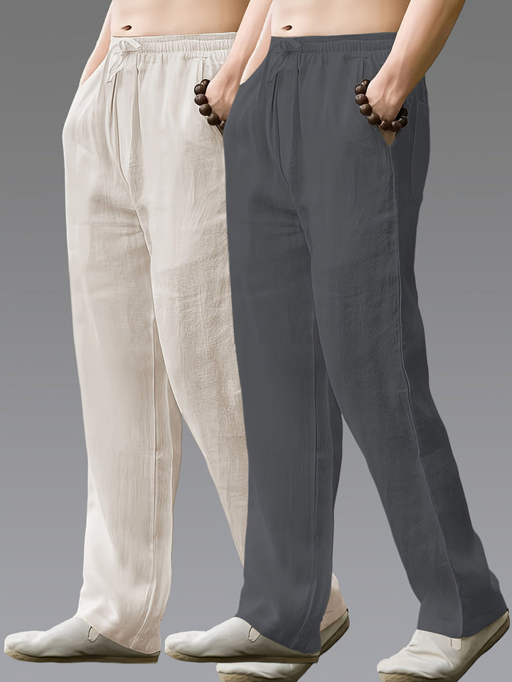 Herren Hose | Straight | Mit Kordelzug | Sommer