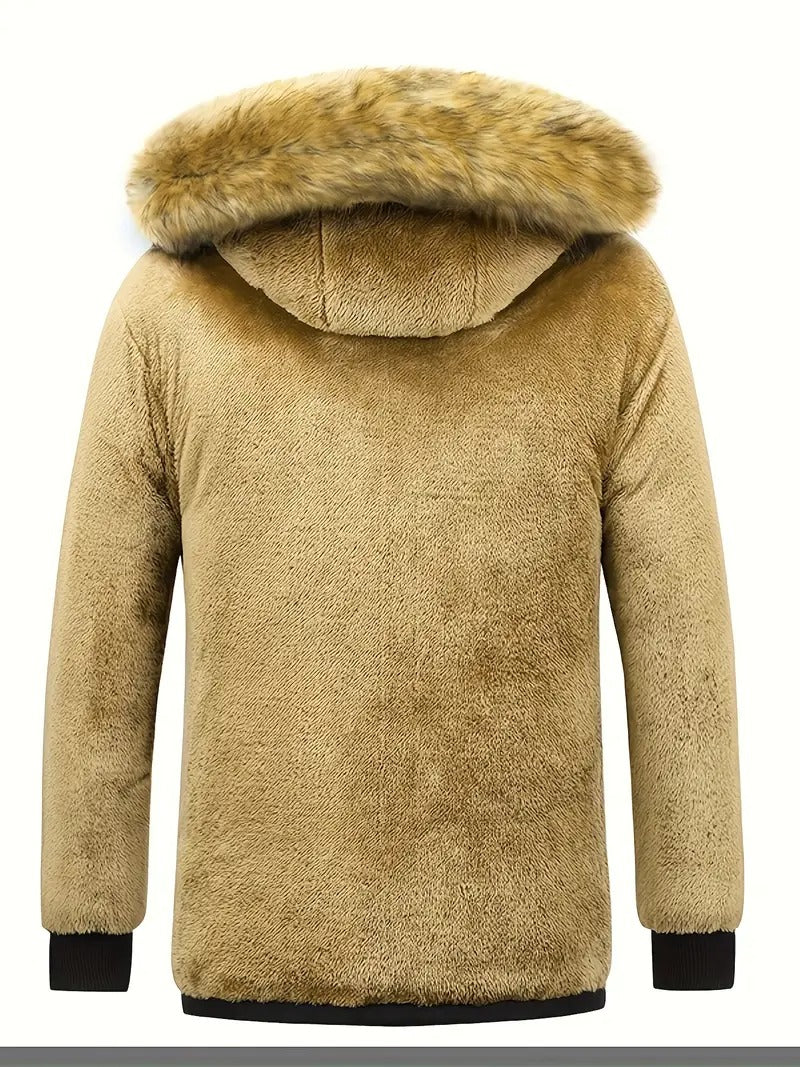 Winterjacke Herren | Gefütterte Kapuzenjacke | Warm Daunenjacke Herren