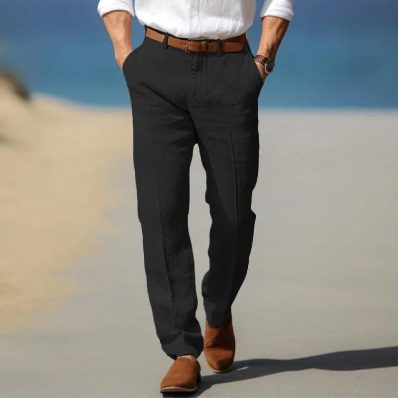 Herren Stoffhose | Gerade Passform | Mit Knopfverschluss | Sommer