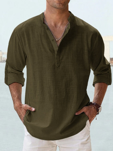 Herren Henley-Hemd | Gerade Passform | Mit Knopfleiste | Sommer