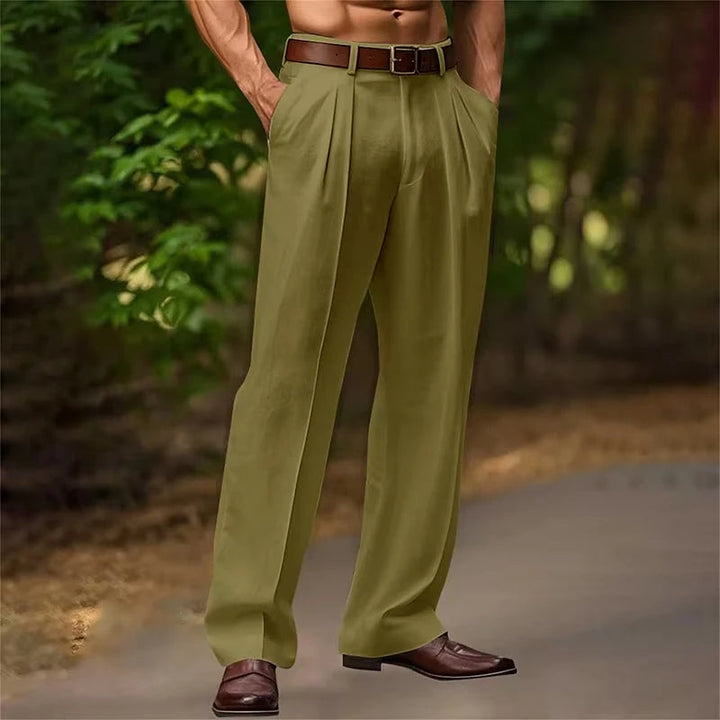 Herren Hose | Elegant | Mit Bundfalten &amp; Knopf | Sommer