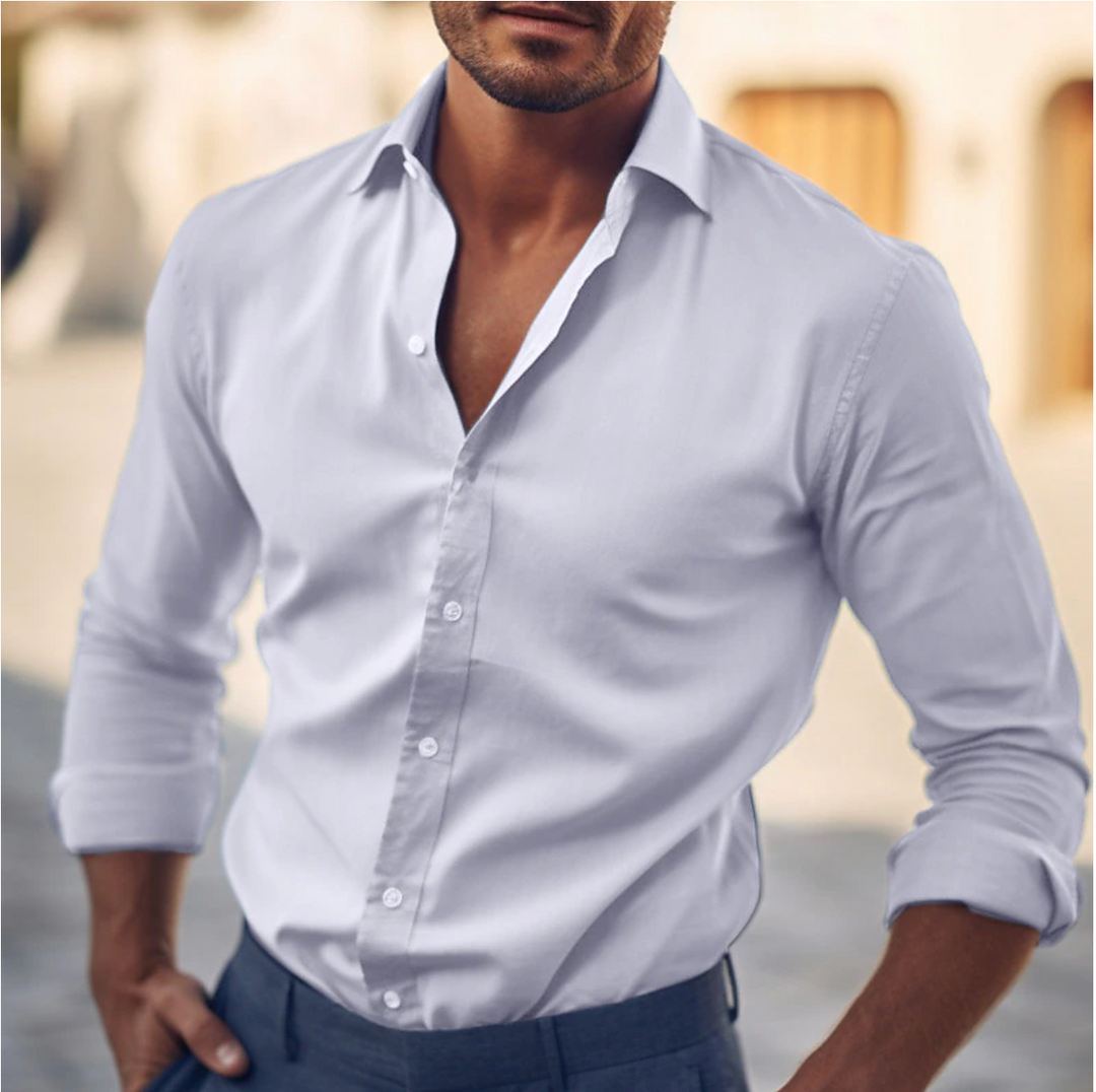 Herren Hemd | Slimfit Lange | Mit Knöpfen | Sommer