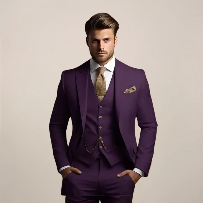 Herren Set | Dreiteiliger Slim Fit Anzug | Modern Kleider Herren