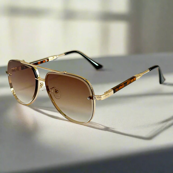 Sonnenbrille | Retro Aviator | Mit Nasensteg | Sommer Vision