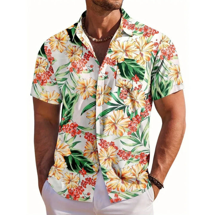 Herren Shirt | Blumenmuster | Kurzarm | Sommer