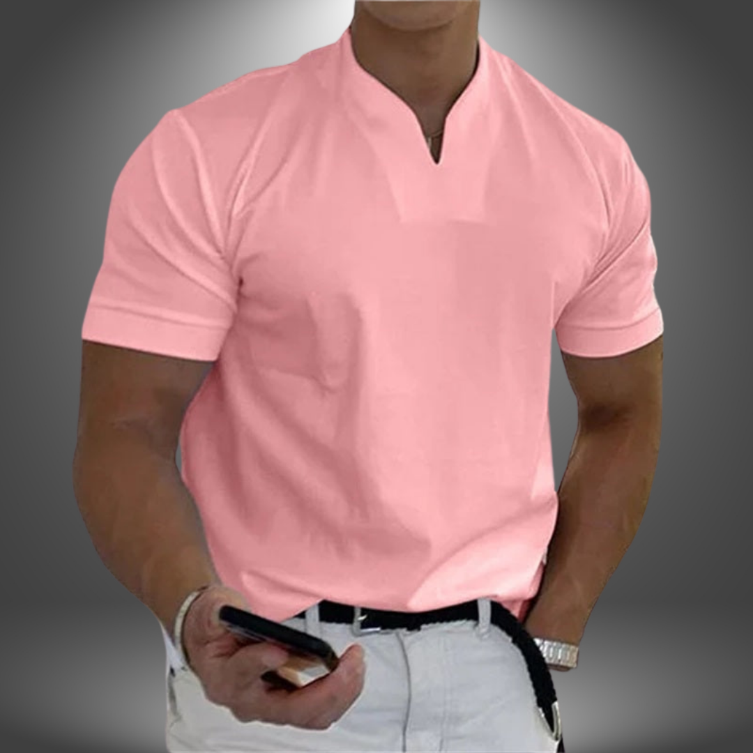 Herren T-Shirt | Gerade Passform | Stehkragen | Sommer