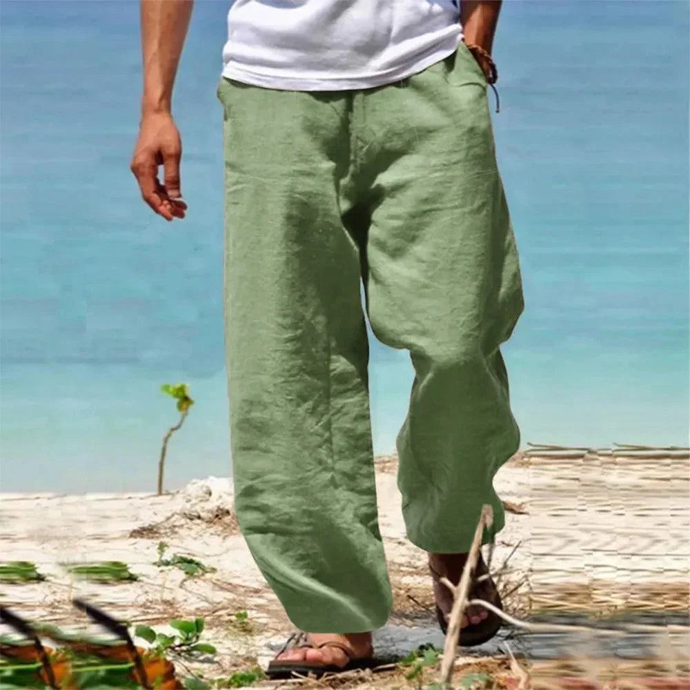 Herren Hose | Wide Leg | Mit Tunnelzug | Sommer