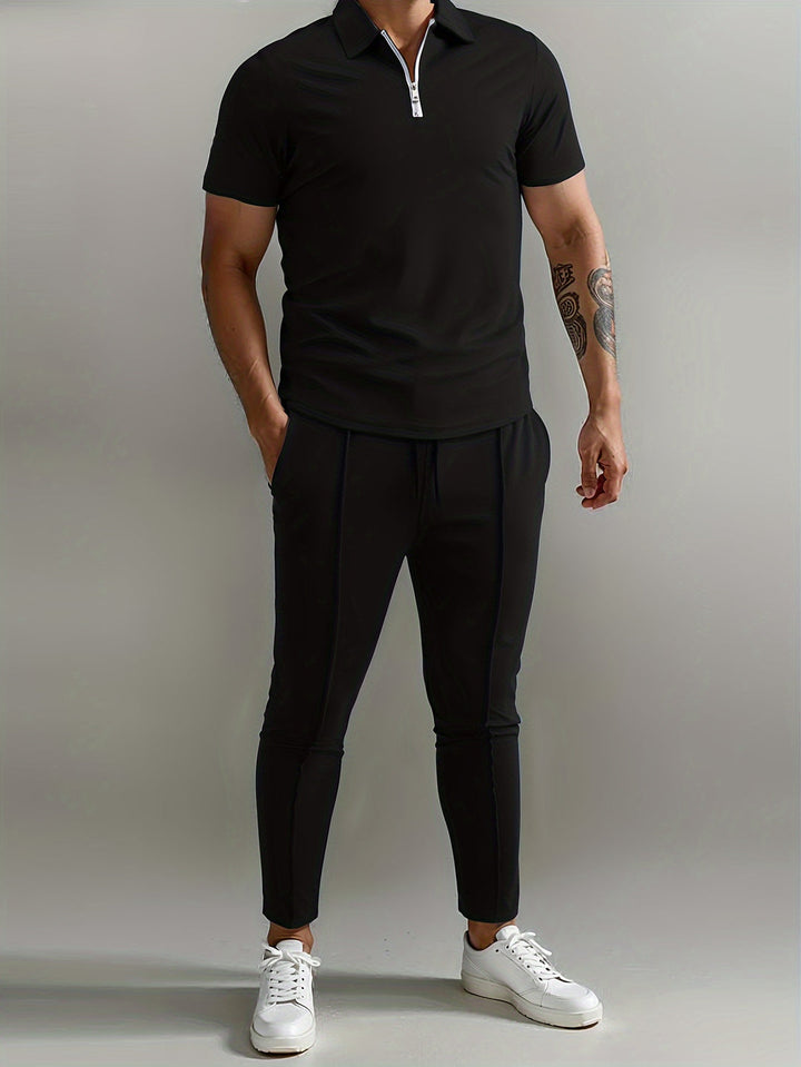 Herren Set | Slimfit | Mit Reißverschluss | Sommer Mono