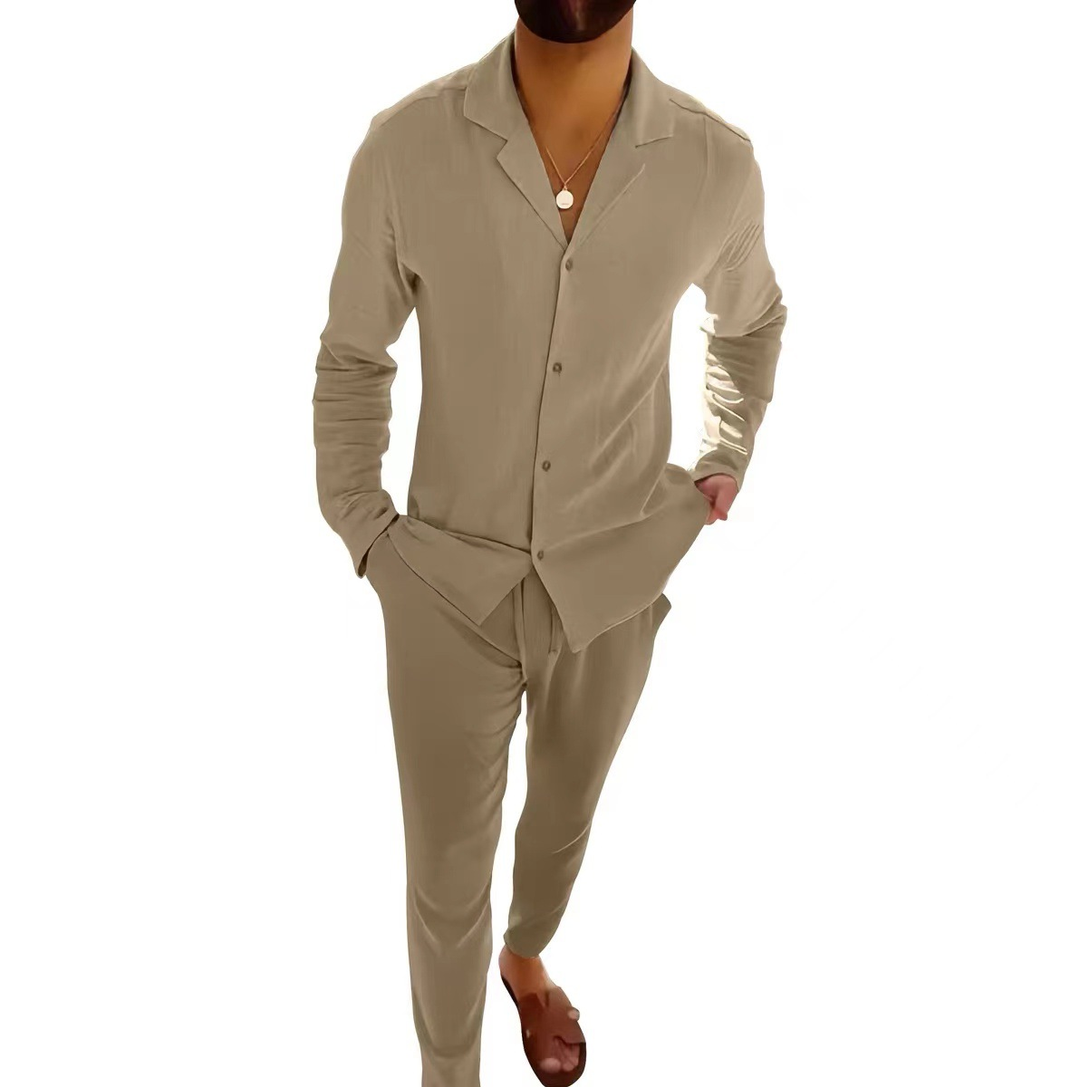 Herren Leinen-Set – Hemd und Hose mit entspanntem Schnitt