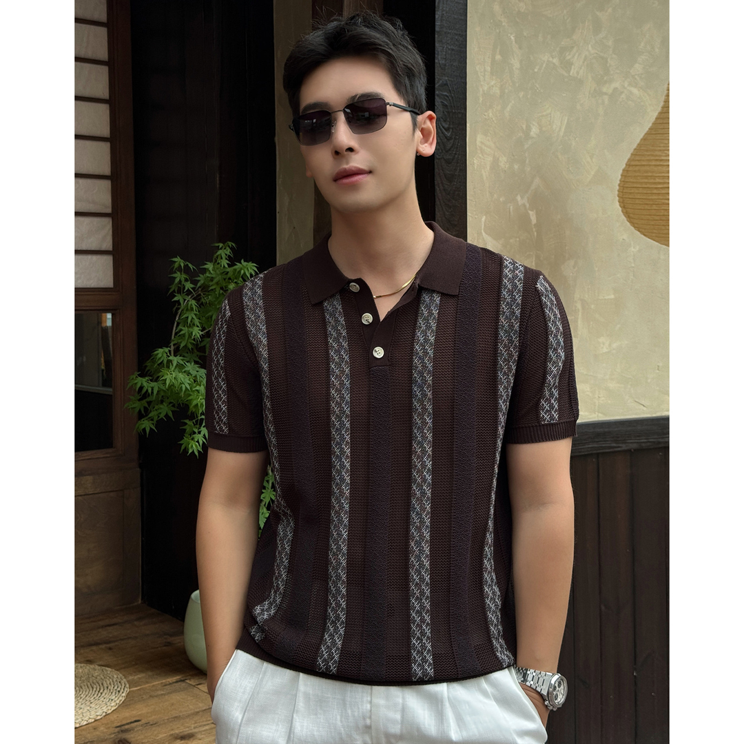 Herren Poloshirt | Gerade Passform | Strukturmuster | Sommer