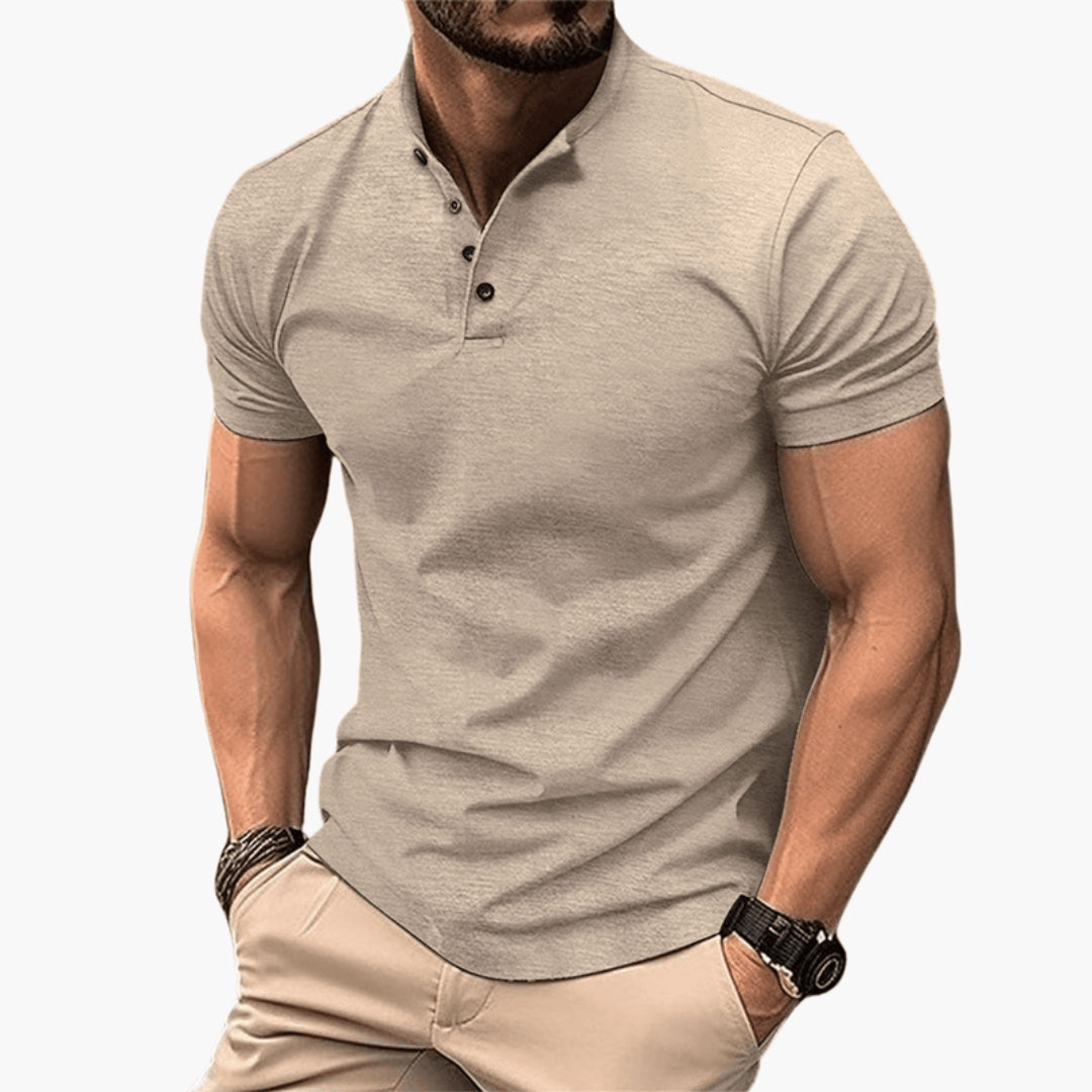 Herren T-Shirt | Slimfit | Mit Knöpfen | Sommer