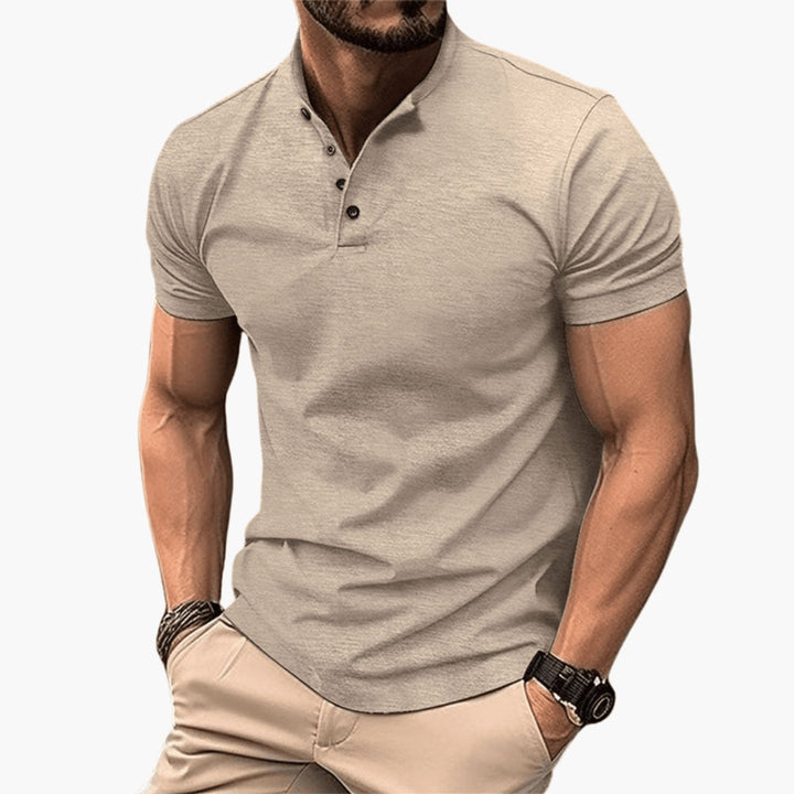 Herren T-Shirt | Slimfit | Mit Knöpfen | Sommer
