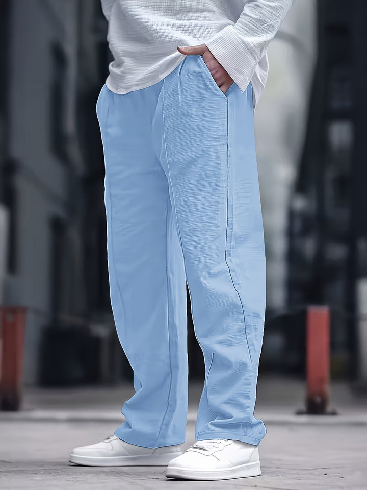 Herren Hose | Weite Beine | Mit Elastikbund | Sommer