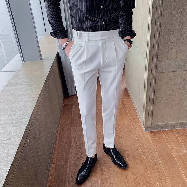 Herren Stoffhose | Tapered Urban | Mit Bundfalten Knopf | Frühling