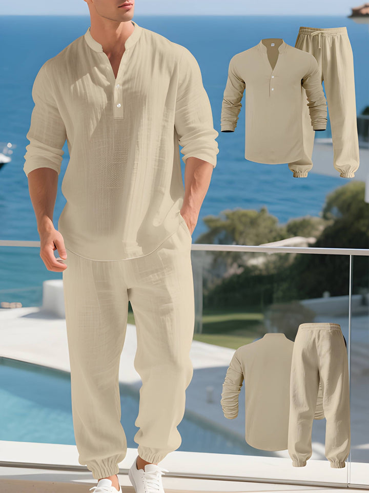 Herren Set | Straight | Mit Knöpfen | Sommer