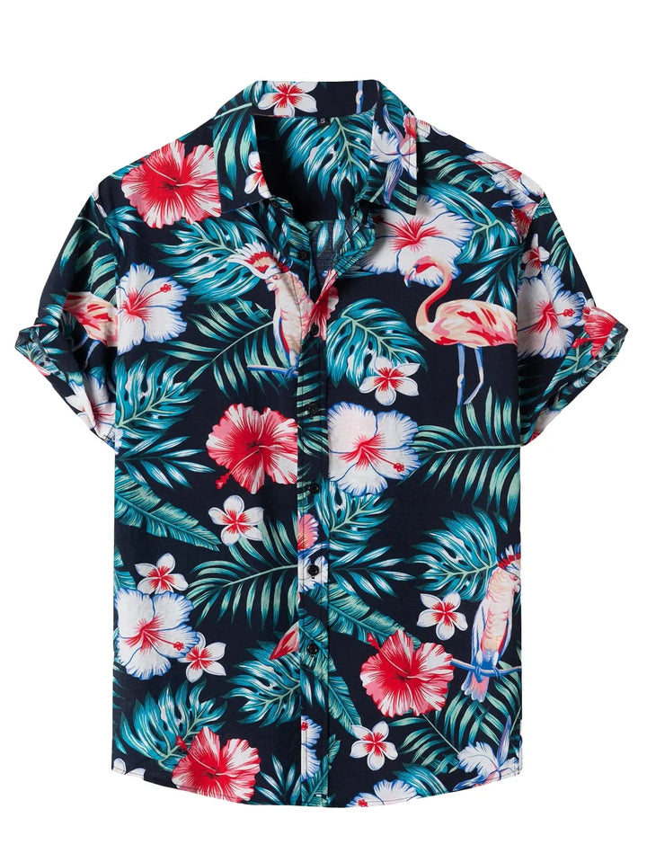 Herren Shirt | Kurzarm | Blumenmuster | Sommer