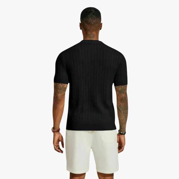Herren Strickhemd | Kurzarm | Gerippte Struktur | Sommer