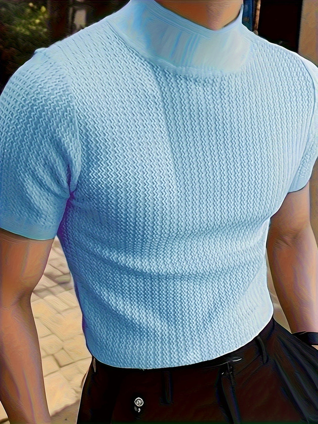 Herren Strickshirt | Slim Fit | Strukturdesign | Sommer