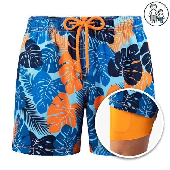 Herren Badeshorts | Straight | Tropisches Muster | Sommer