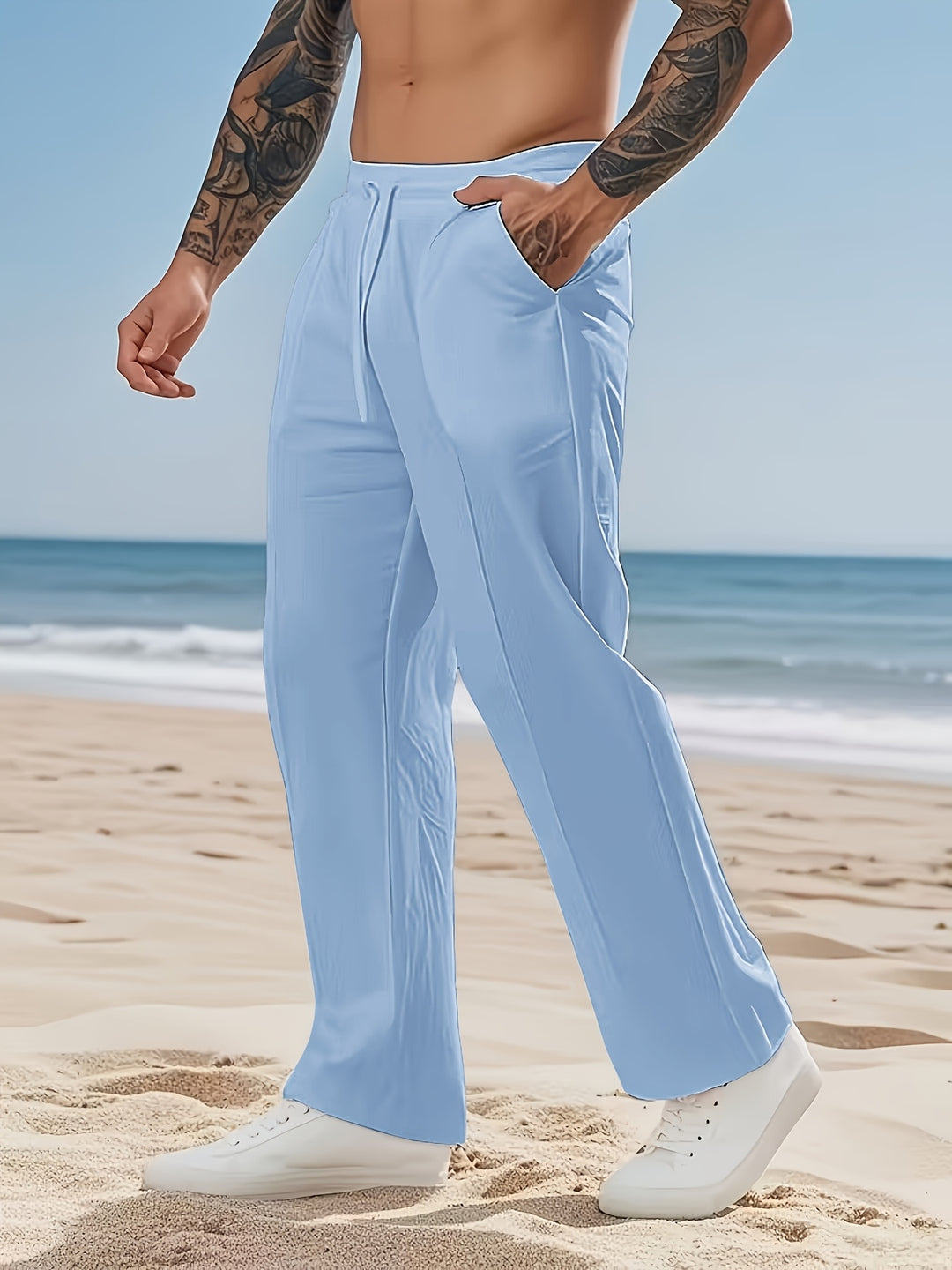 Herren Hose | Straight | Mit Elastikbund | Sommer