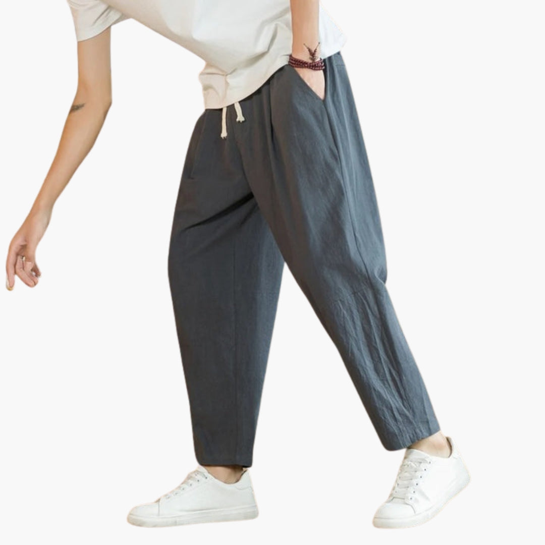 Herren Stoffhose | Weite Pijpen | Mit Kordelzug | Sommer