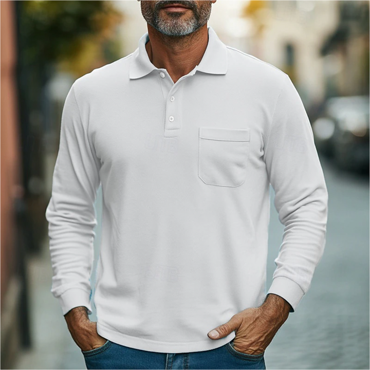 Herren Poloshirt | Elegant Slimfit | Lange Ärmel | Frühling