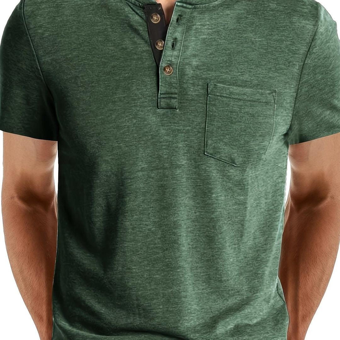 Herren T-Shirt | Slim Fit | Knopfleiste | Sommer