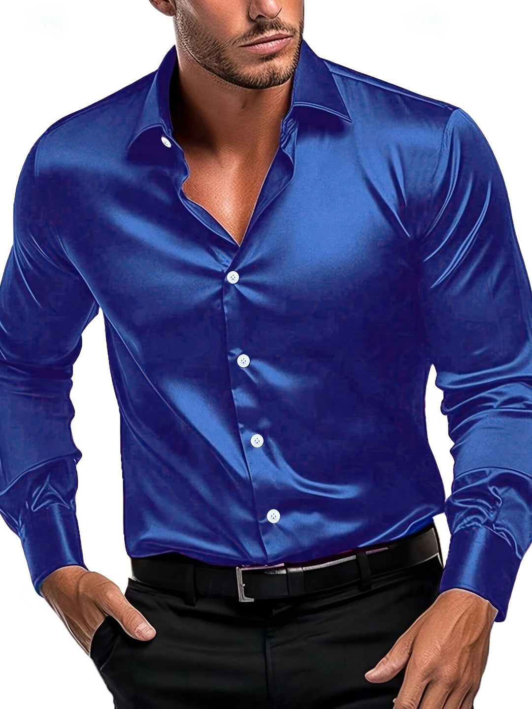 Herren Hemd | Slimfit | Satinoptik | Sommer