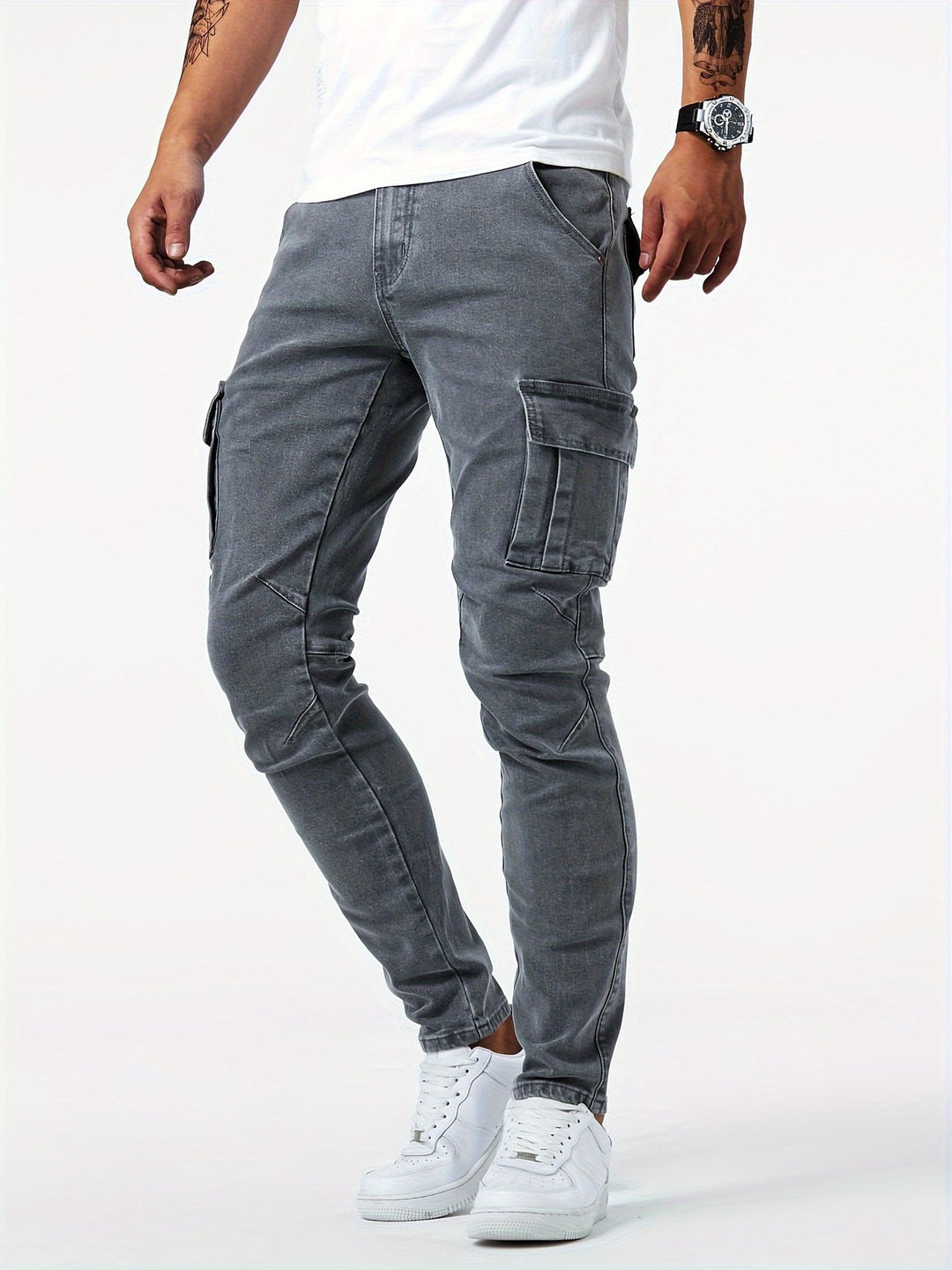 Herren Jeans | Slim Fit | Cargo Taschen | Sommer