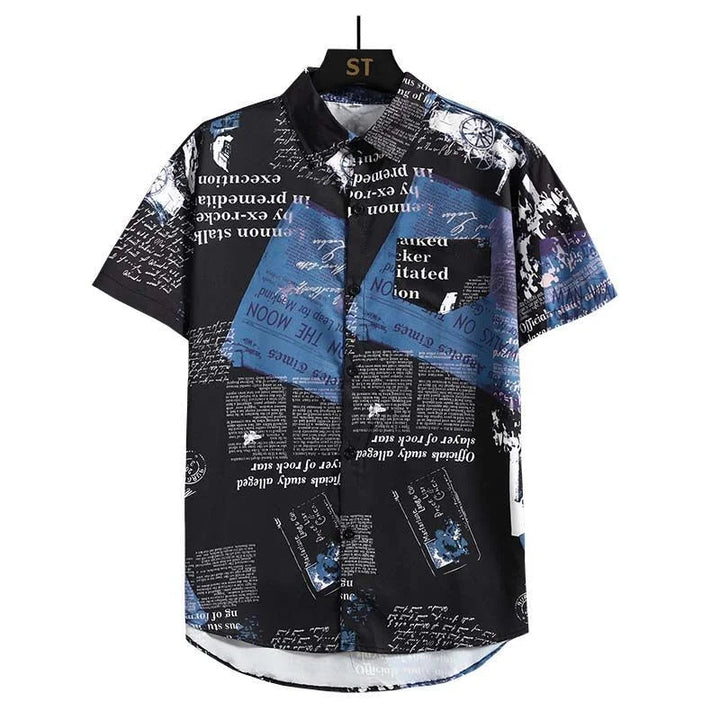 Herren Set | Oversized | Grafischer Druck Mit Knöpfen | Sommer