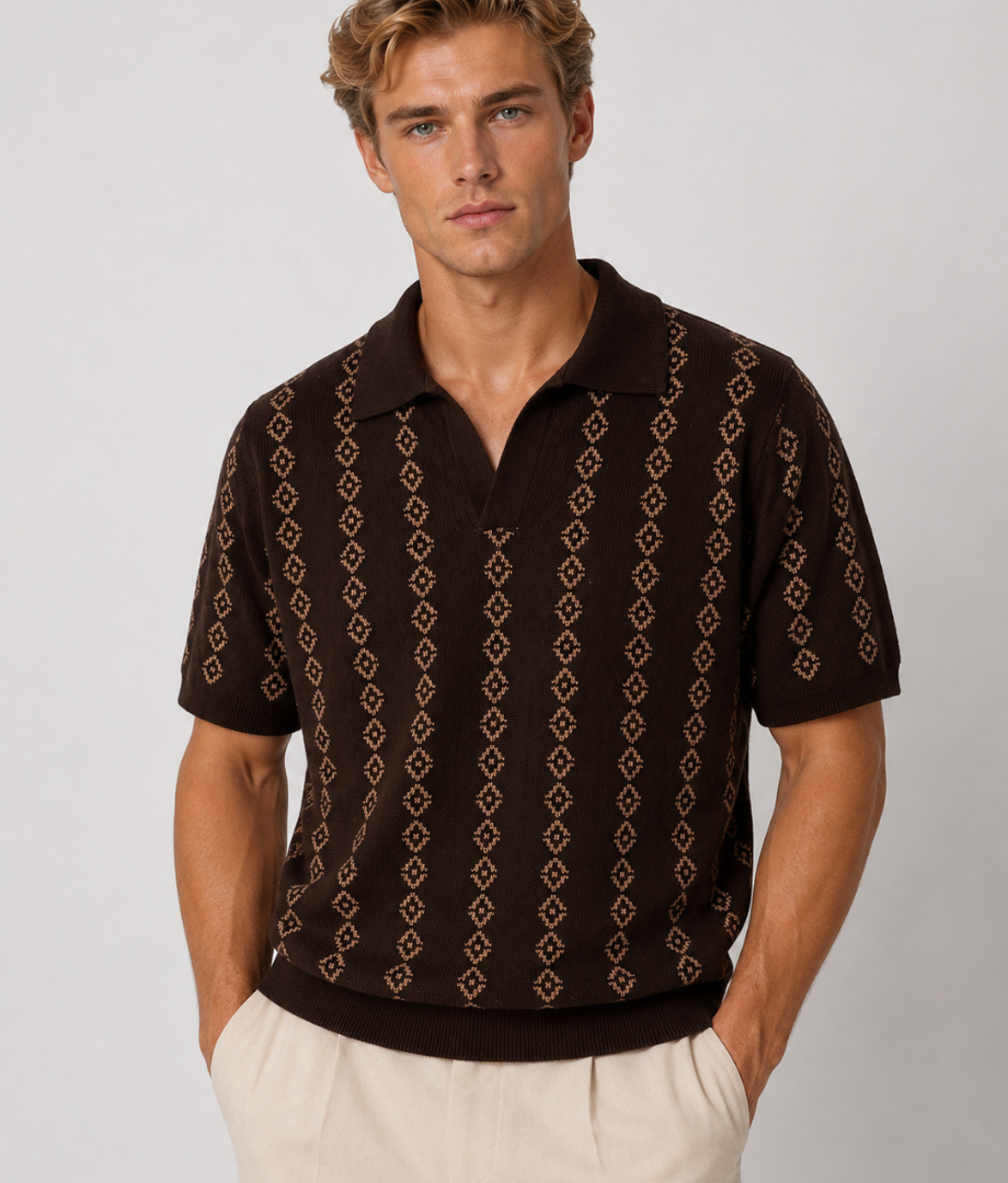 Herren Poloshirt | Gerade Passform | Strukturmuster | Sommer