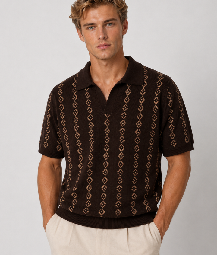 Herren Poloshirt | Gerade Passform | Strukturmuster | Sommer