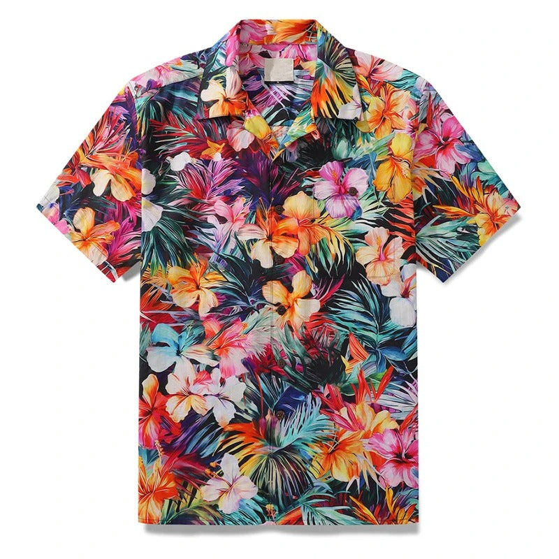Herren Shirt | Kurze Ärmel | Tropisches Design | Sommer