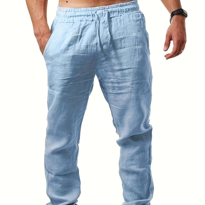 Herren Leinenhose | Lockerer Schnitt | Elastischer Bund | Sommer