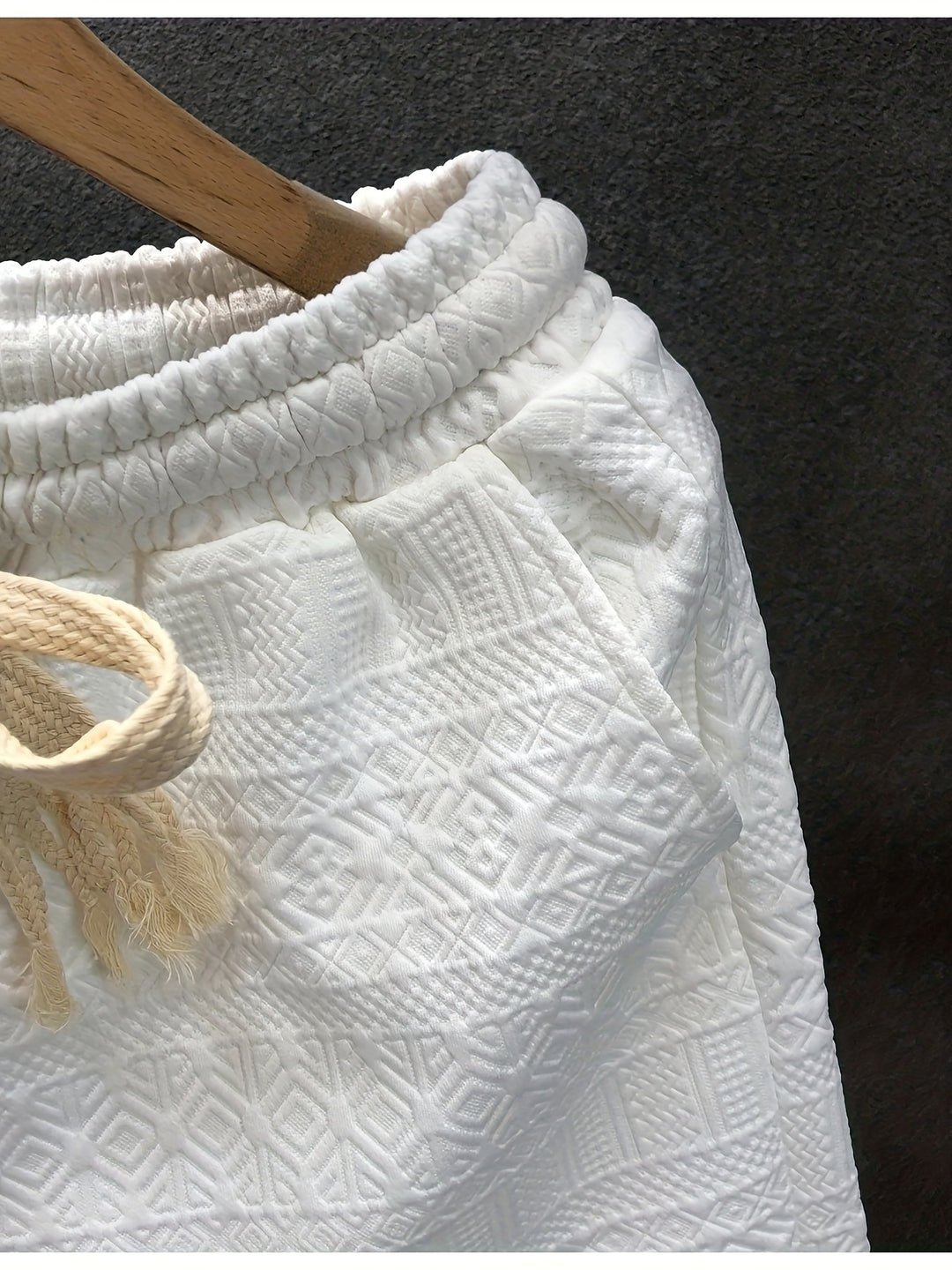 Herren Shorts | Strukturmuster &amp; Kordelzug | Sommer
