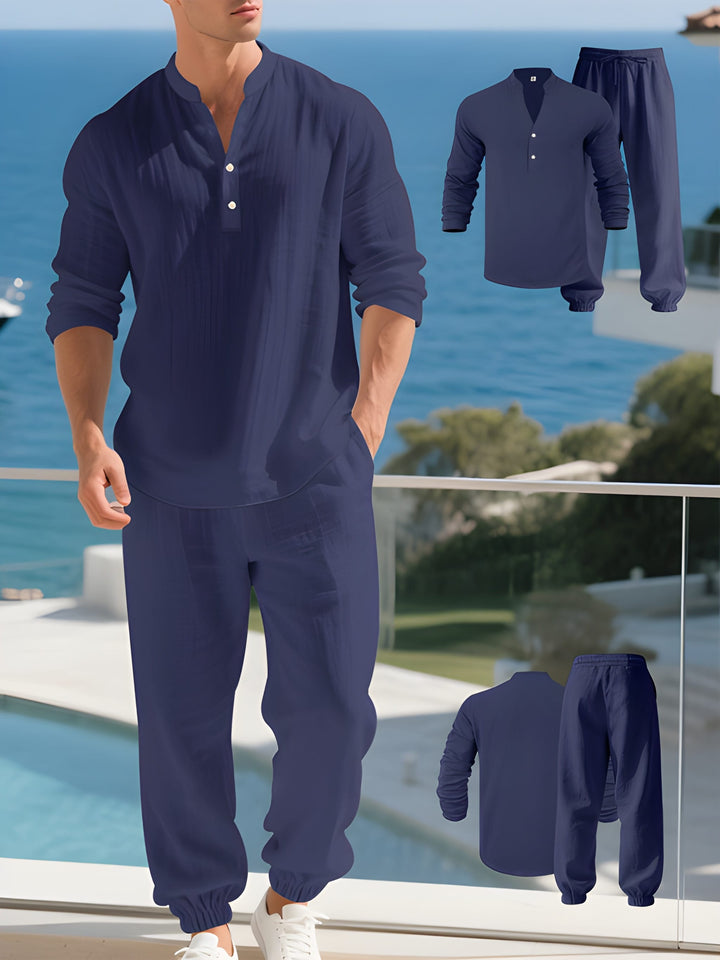 Herren Set | Straight | Mit Knöpfen | Sommer