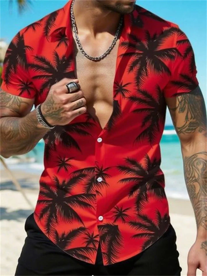 Herren Shirt | Palmenmuster | Urlaubsstil | Sommer