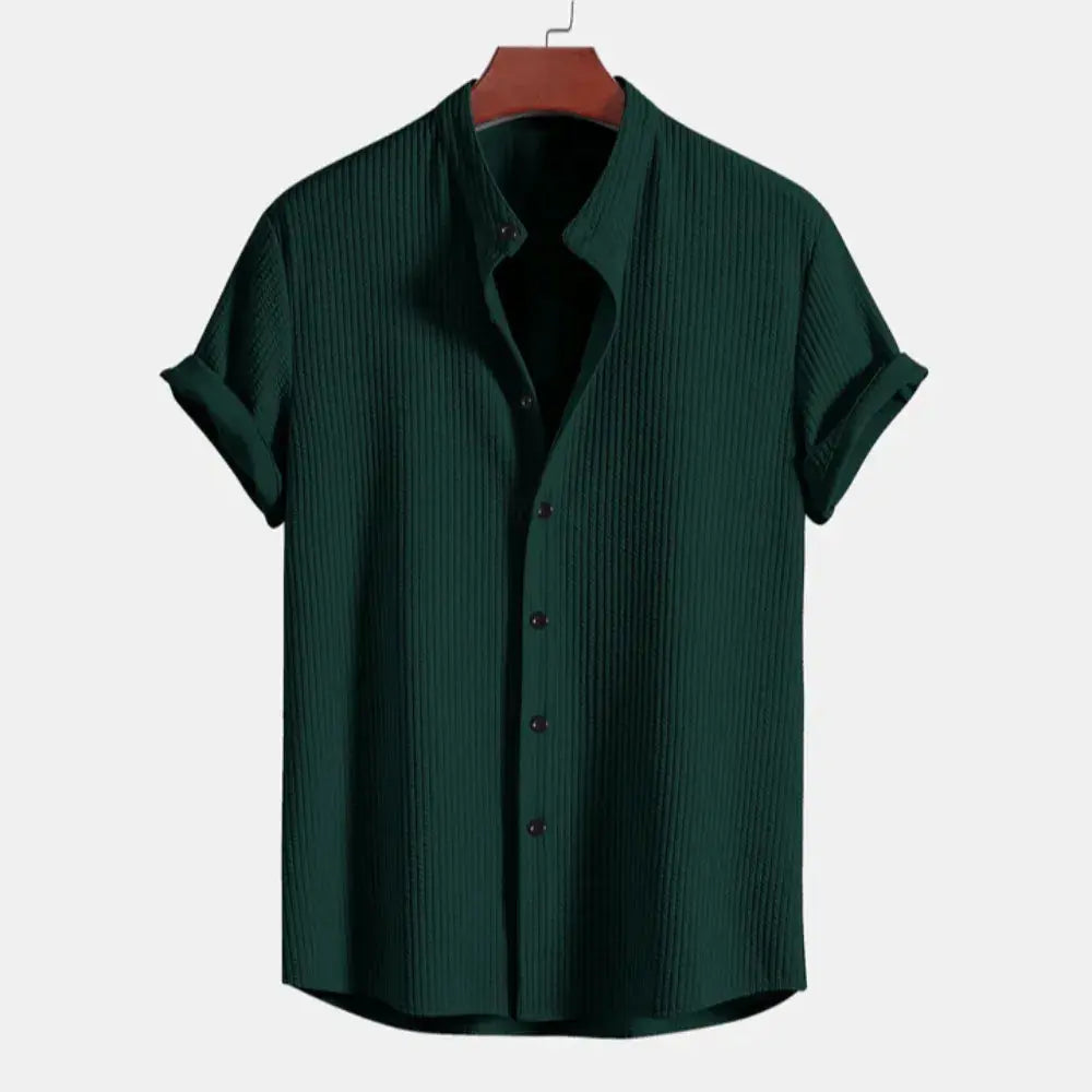 Hemd Herren | Geripptes Kurzarm Design | Modern Kleider Look