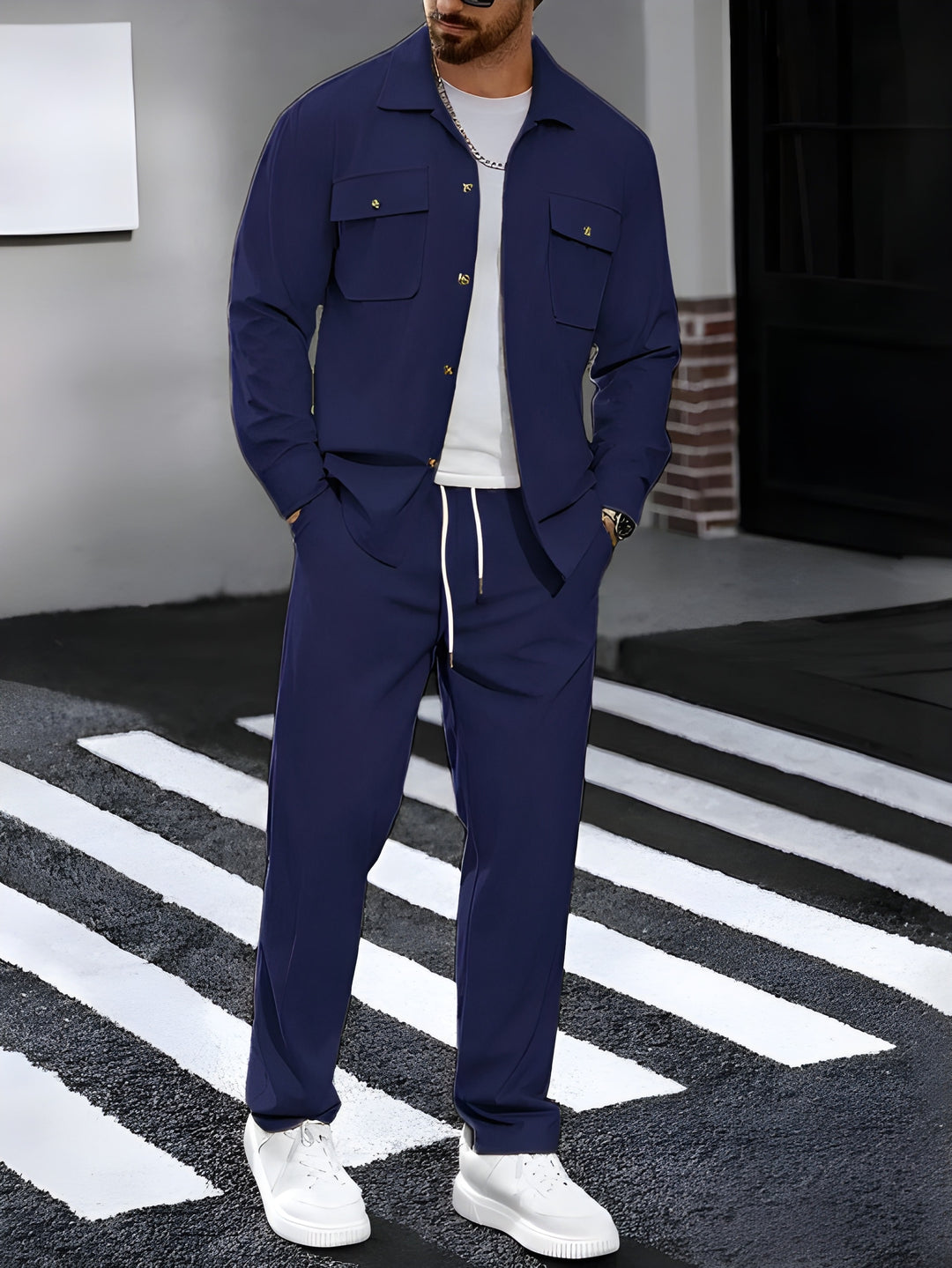 Herren Set | Oversized | Mit Knöpfen | Frühling