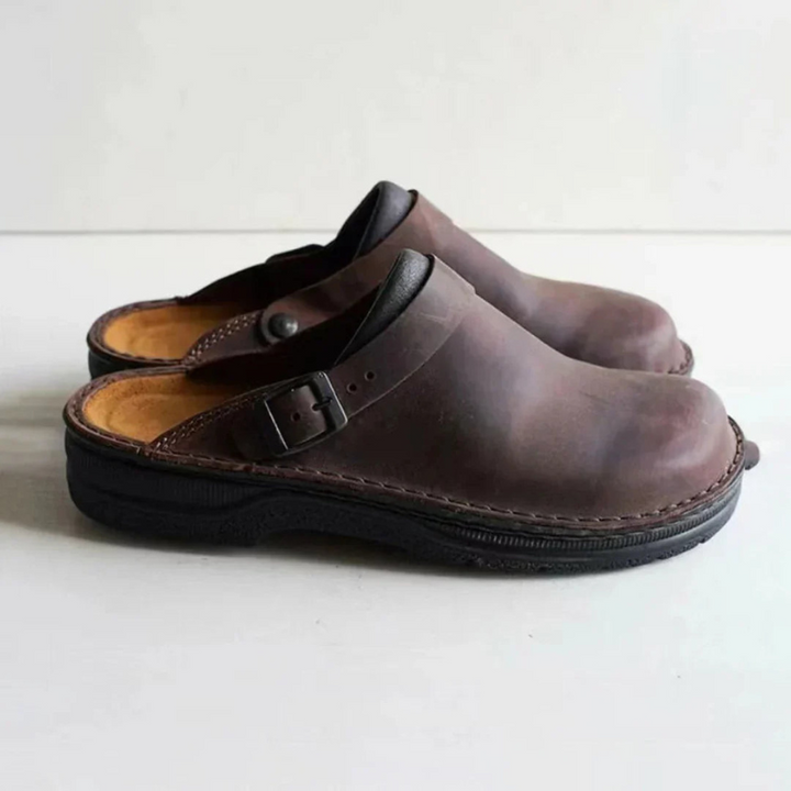 Herren Hausschuh | Bequeme Slippers mit Keilabsatz | Casual Schuhe