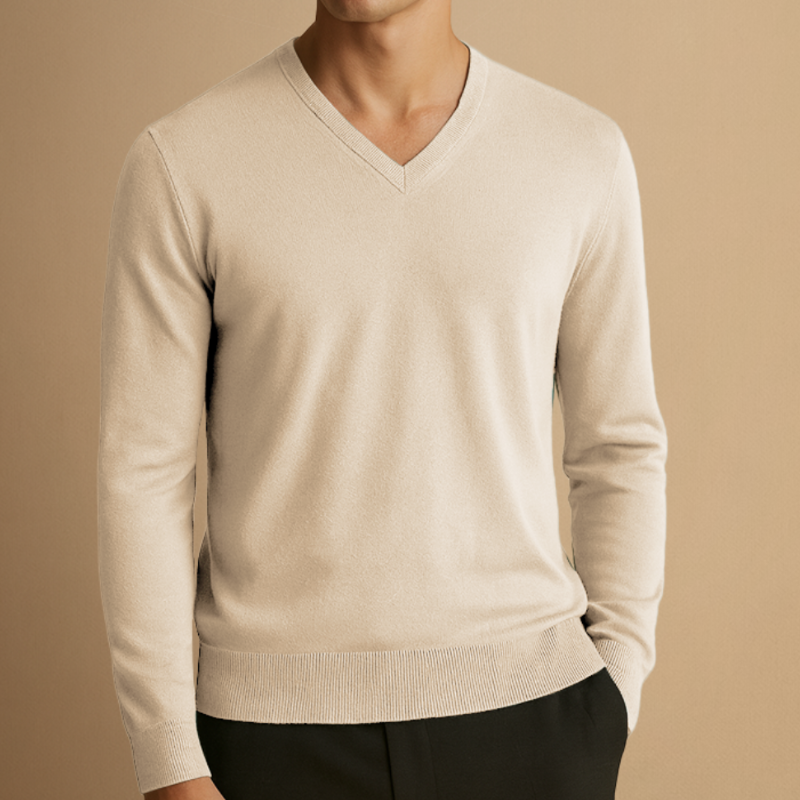 Pullover Herren | Klassischer V-Ausschnitt | Herren Pulli Modern