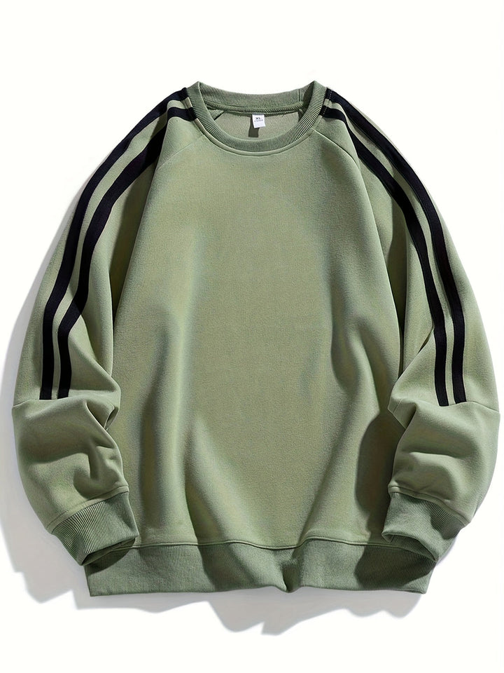 Herren Pullover | Oversized | Rundhals Streifenärmel | Frühling