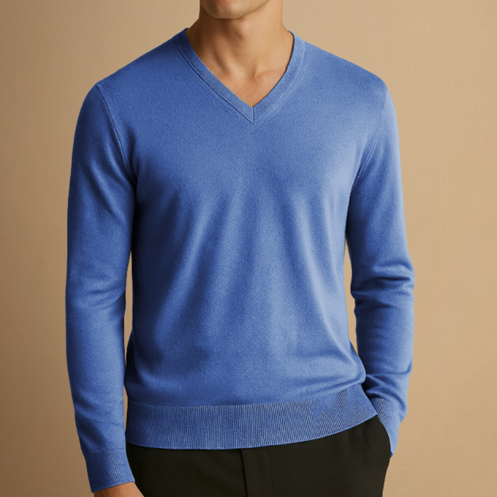 Pullover Herren | Klassischer V-Ausschnitt | Herren Pulli Modern