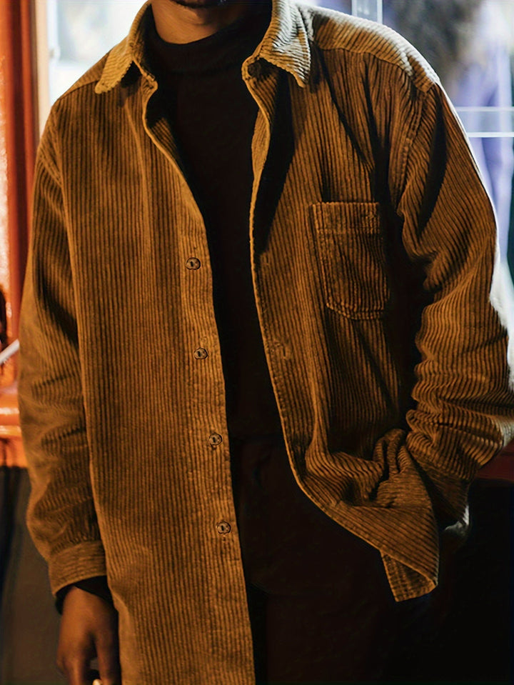 Herren Kordjacke | Lässiger Stil | Langarm Design | Herbst