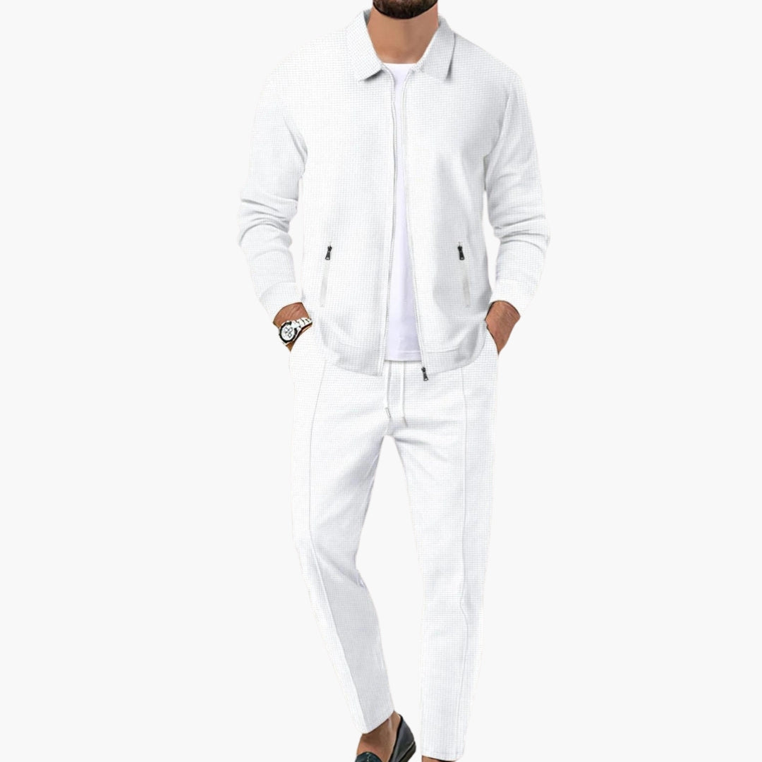 Herren Set | Wattiertes Jacke Komfort | Sportlich Modern Kleider