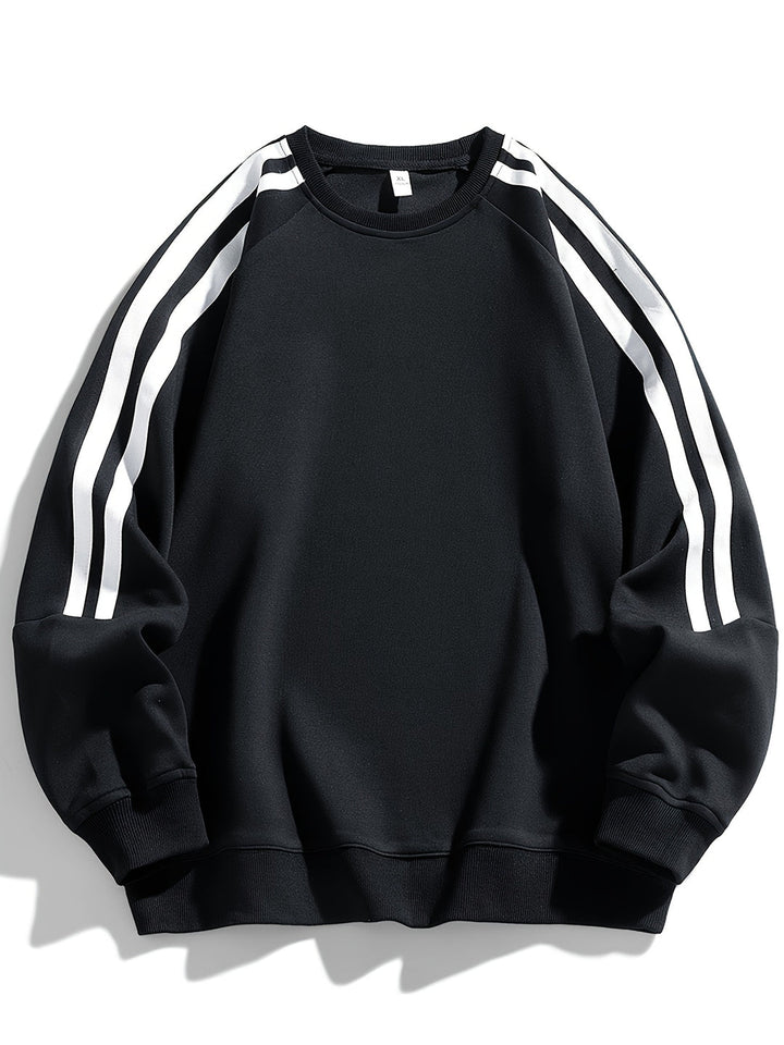 Herren Pullover | Oversized | Rundhals Streifenärmel | Frühling