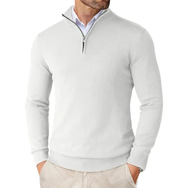 Pullover Herren | Halbzip Feinstricktrui Modern | Herren Pulli Lässiger