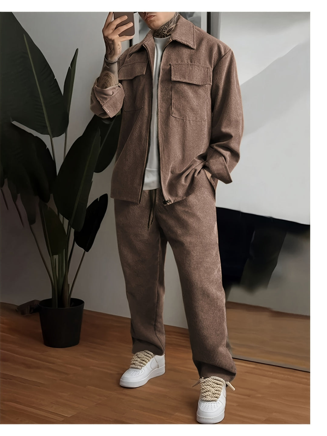 Herren Set | Oversized | Mit Knöpfen | Frühling